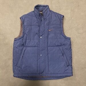 Vintage 90s Nike Vest Mens Medium‎ Puffer Navy Blue Full Zip